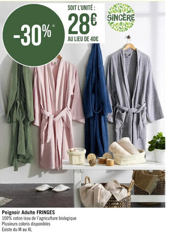 Casino Supermarchés Peignoir Adulte FRINGES offre