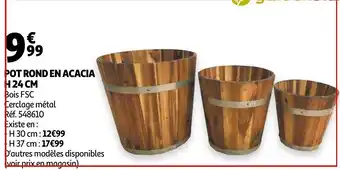 Auchan Pot rond En Acacia offre