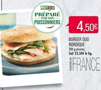Match BURGER DUO NORDIQUE offre
