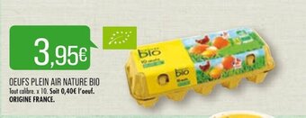 Match OEUFS PLEIN AIR NATURE BIO offre
