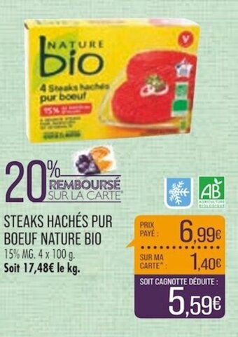 STEAKS HACHÉS PUR BOEUF NATURE BIO