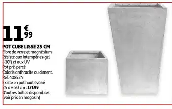 Auchan Pot cube Lisse 25 Cm offre