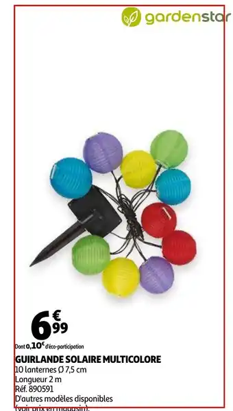 Auchan Guirlande Solaire multicolore offre