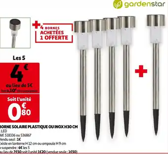 Auchan Borne Solaire Plastique Ou Inox h30 Cm offre