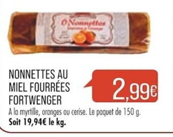 Match NONNETTES AU MIEL FOURRÉES FORTWENGER offre