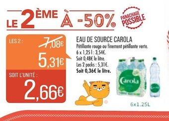 Match EAU DE SOURCE CAROLA offre