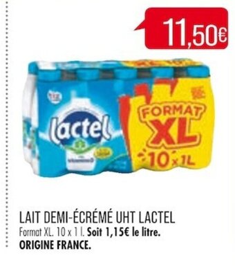Match LAIT DEMI-ÉCRÉMÉ UHT LACTEL offre