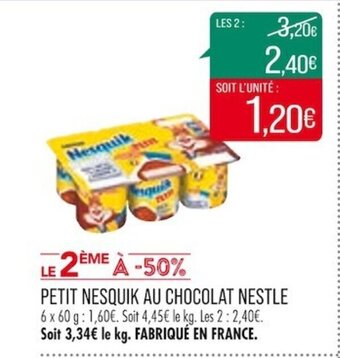 Match PETIT NESQUIK AU CHOCOLAT NESTLE offre