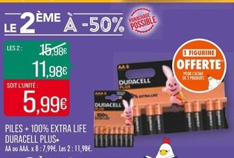 Match PILES + 100% EXTRA LIFE DURACELL PLUS. offre