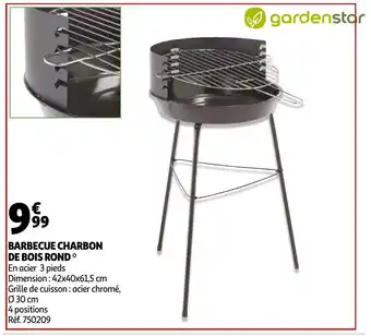 Auchan Barbecue Charbon De Bois rond offre