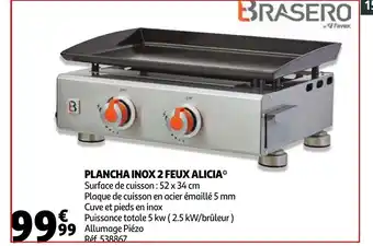 Auchan Plancha inox 2 Feux Alicia offre