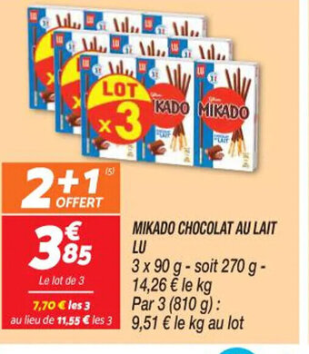 Netto MIKADO CHOCOLAT AU LAIT LU offre