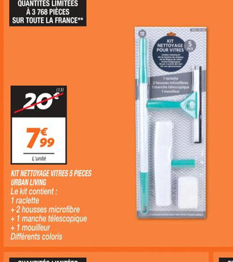 Netto KIT NETTOYAGE VITRES 5 PIECES URBAN LIVING offre