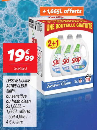 Netto LESSIVE LIQUIDE ACTIVE CLEAN SKIP offre