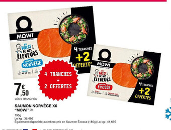 E.Leclerc SAUMON NORVÈGE X6 MOWI offre