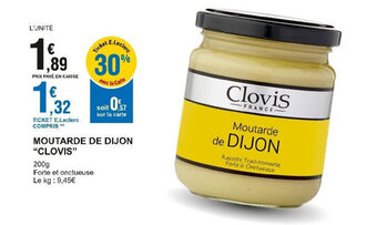 E.Leclerc MOUTARDE DE DIJON CLOVIS offre