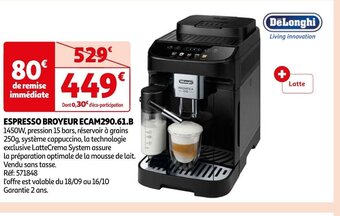 Auchan ESPRESSO BROYEUR ECAM290 offre