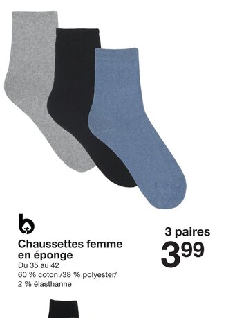 Zeeman Chaussettes femme en éponge offre