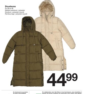 Zeeman Doudoune offre