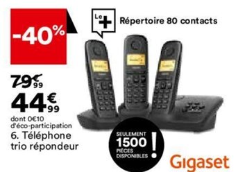 BUT Téléphone trio répondeur offre