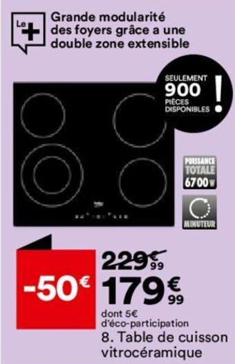 BUT Table de cuisson vitrocéramique offre