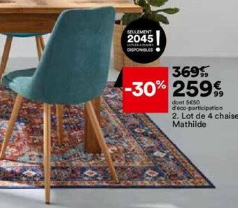 BUT Lot de 4 chaises Mathilde offre