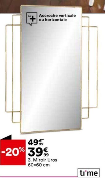 BUT 3. Miroir Uros 60x60 cm offre