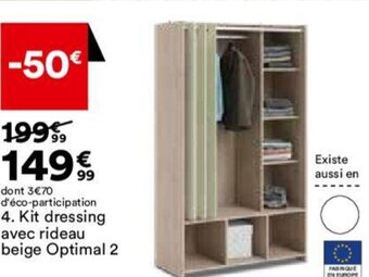 BUT Kit dressing avec rideau beige Optimal 2 offre
