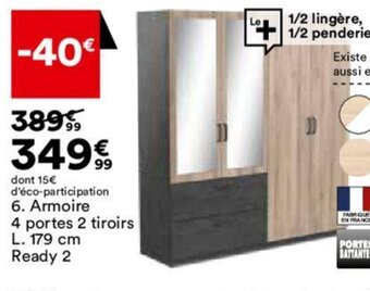 BUT Armoire 4 portes 2 tiroirs offre