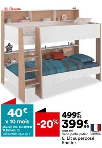 BUT Lit superposé Shelter offre