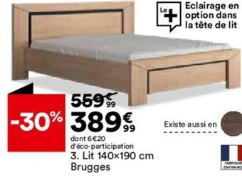 BUT Lit 140x190 cm Brugges offre