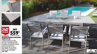 Auchan Salon de jardin 6 Personnes Taupe Vittal offre