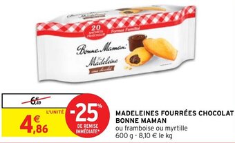 MADELEINES FOURRÉES CHOCOLAT BONNE MAMAN