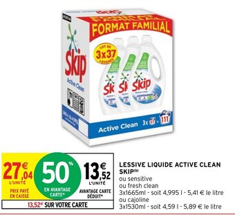 LESSIVE LIQUIDE ACTIVE CLEAN SKIP