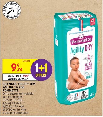 Intermarché Express CHANGES AGILITY DRY 7/18 KG T4 X56 POMMETTE offre