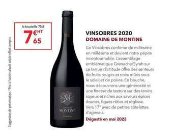 VINSOBRES 2020 DOMAINE DE MONTINE