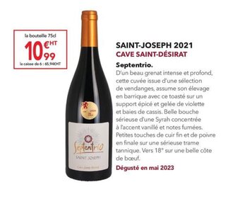 METRO SAINT-JOSEPH 2021 CAVE SAINT-DÉSIRAT offre