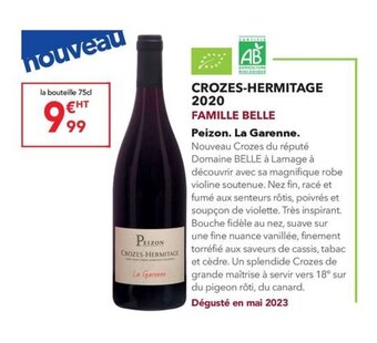 CROZES-HERMITAGE 2020 FAMILLE BELLE