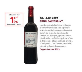 METRO GAILLAC 2021 CROIX SAINT-SALVY offre