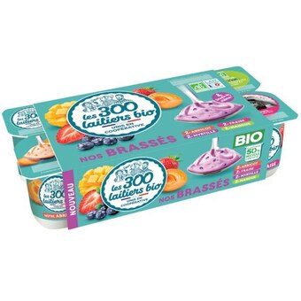 Auchan Yaourts aux fruits bio les 300 laitiers bio offre