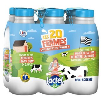 Auchan Lait filiere demi-écrémé lactel offre