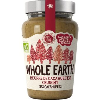 Auchan Beurre de cacahuètes crunchy bio whole earth offre