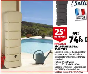 Auchan Récupérateur D'Eau 300 litres offre
