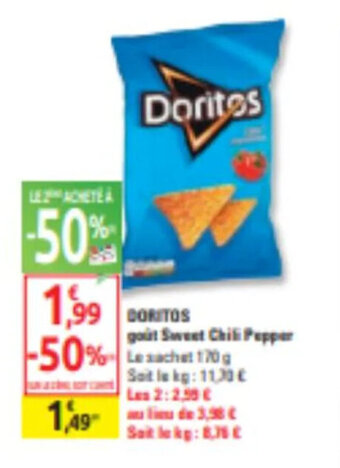 Diagonal DORITOS goût Sweet Chili Pepper offre
