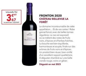 METRO FRONTON 2020 CHÂTEAU BELLEVUE LA FORÊT offre