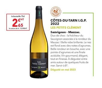 CÔTES-DU-TARN I.G.P. 2022 LES PETITS CLÉMENT