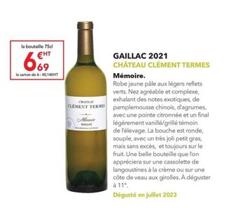 METRO GAILLAC CHÂTEAU CLÉMENT TERMES offre