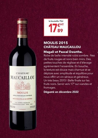 METRO MOULIS 2015 CHÂTEAU MAUCAILLOU offre