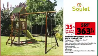 Auchan Portique balançoire bois Avec Tour offre