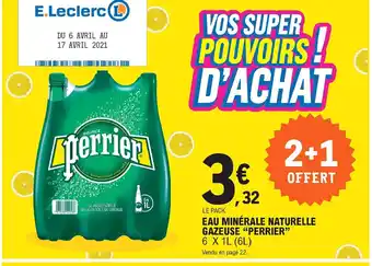 E.Leclerc Eau minérale naturelle Gazeuse Perrier offre